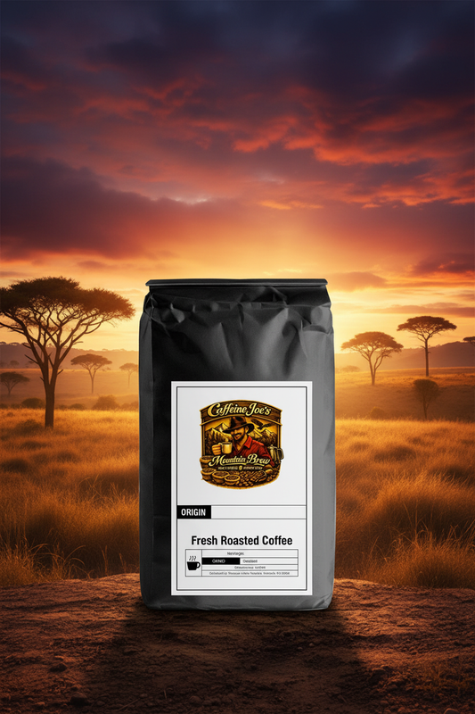Kenya coffee scenic savanna sunrise lifestyle image